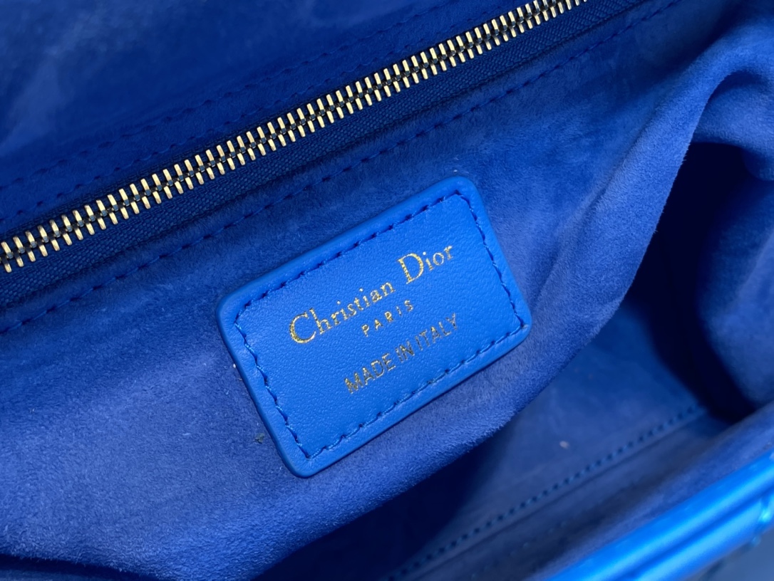 Medium Lady Dior Bag Blue Cannage Lambskin